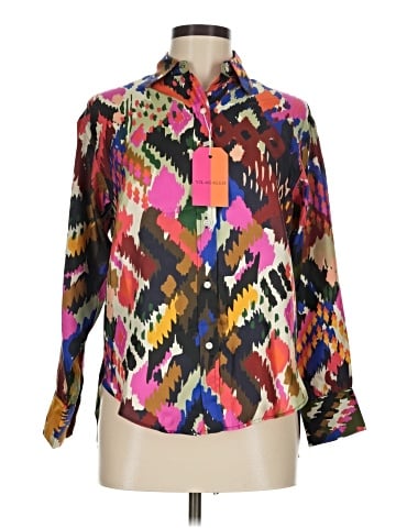 Vilagallo Long Sleeve Silk Top (view 1)