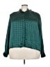 CeCe Polka Dots Teal Long Sleeve Blouse Size 3X - photo 1