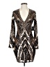Express 100% Polyester Gold Cocktail Dress Size S - photo 1