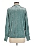 Sharon Young 100% Polyester Metallic Teal Long Sleeve Blouse Size M - photo 2