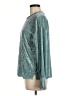 Sharon Young 100% Polyester Metallic Teal Long Sleeve Blouse Size M - photo 5