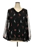 Lane Bryant 100% Polyester Black 3/4 Sleeve Blouse Size 18 - 20 Plus - photo 1