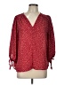 Renee C. 100% Polyester Burgundy 3/4 Sleeve Blouse Size L - photo 1
