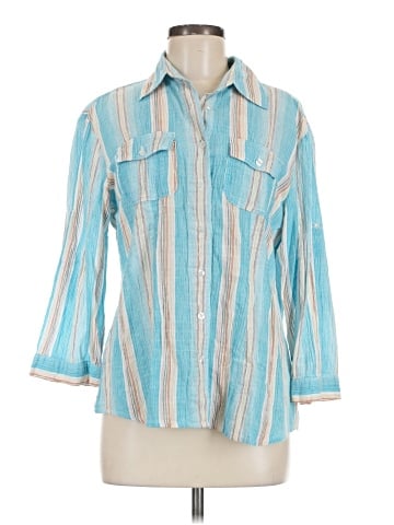 Pure Amici 3/4 Sleeve Button-Down Shirt (view 1)