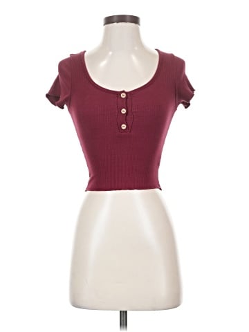 Chocolate Short Sleeve Henley (view 1)