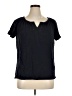 Talbots 100% Cotton Black Short Sleeve Henley Size 1X Petite - photo 1