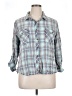 Billy T Plaid Blue 3/4 Sleeve Button-Down Shirt Size XL - photo 1