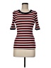 Current/Elliott Stripes Red Short Sleeve Turtleneck Size Med (2) - photo 1