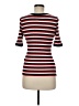 Current/Elliott Stripes Red Short Sleeve Turtleneck Size Med (2) - photo 2