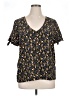 ModCloth 100% Polyester Black Short Sleeve Blouse Size XL - photo 1
