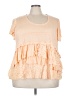 Roaman's 100% Rayon Orange Short Sleeve Top Size 26 (2X) - photo 1