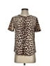 Equipment 100% Silk Animal Print Brown Tan Short Sleeve Top Size XS - photo 1