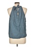 Mustard Seed Blue Sleeveless Blouse Size L - photo 2