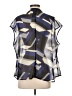 metaphor 100% Polyester Blue Short Sleeve Blouse Size XL - photo 2