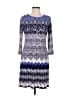Donna Morgan Print Blue Casual Dress Size 8 - photo 1