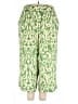 Rose + Olive Print Green Casual Pants Size 2X - photo 1
