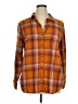 SO 100% Cotton Plaid Orange Long Sleeve Button-Down Shirt Size XL - photo 1