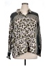 Tolani 100% Modal Animal Print Gray Long Sleeve Blouse Size XL - photo 1