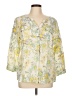 JM Collection Floral Yellow 3/4 Sleeve Blouse Size 12 - photo 1