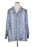 Susan Graver 100% Polyester Paisley Blue 3/4 Sleeve Blouse Size 2X - photo 1