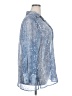 Susan Graver 100% Polyester Paisley Blue 3/4 Sleeve Blouse Size 2X - photo 4