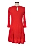 Soprano Solid Red Casual Dress Size S - photo 2