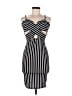 Privy Stripes Black Cocktail Dress Size M - photo 1