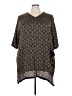 Melissa McCarthy Seven7 100% Polyester Brown Short Sleeve Blouse Size 3X - photo 1