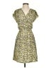 Halogen 100% Polyester Print Yellow Casual Dress Size XXS - photo 1