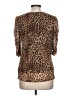 Reba Animal Print Brown 3/4 Sleeve Blouse Size L - photo 2