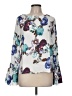 Bebe 100% Rayon Floral White Long Sleeve Blouse Size M - photo 1