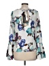 Bebe 100% Rayon Floral White Long Sleeve Blouse Size M - photo 2
