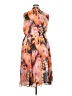 Torrid 100% Polyester Print Orange Casual Dress Size 3X Plus (3) - photo 2