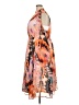 Torrid 100% Polyester Print Orange Casual Dress Size 3X Plus (3) - photo 5