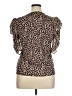 Perseption Concept Animal Print Brown Short Sleeve Blouse Size XL - photo 2