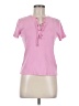 Chaps 100% Cotton Pink Short Sleeve Blouse Size M - photo 1
