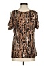 Boston Proper Animal Print Brown Short Sleeve Blouse Size M - photo 2