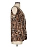 Boston Proper Animal Print Brown Short Sleeve Blouse Size M - photo 4