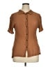 Fashion Nova 100% Polyester Brown Short Sleeve Blouse Size XL - photo 1