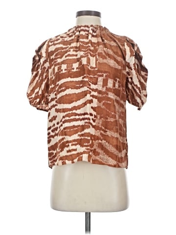 Ulla Johnson Short Sleeve Silk Top (view 1)