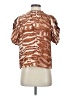Ulla Johnson 100% Silk Animal Print Brown Short Sleeve Silk Top Size 4 - photo 1