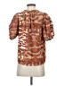 Ulla Johnson 100% Silk Animal Print Brown Short Sleeve Silk Top Size 4 - photo 2