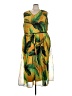 Catherines 100% Polyester Tropical Yellow Cocktail Dress Size 5X - photo 1