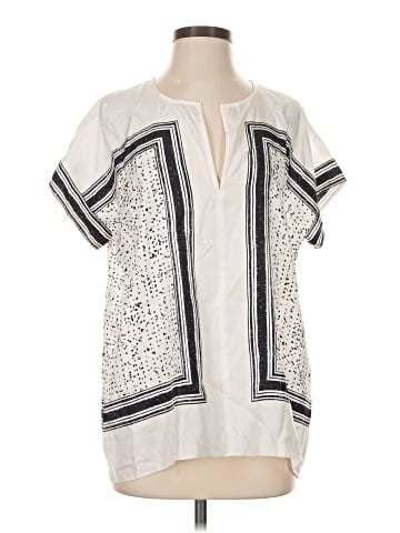 Vince. Short Sleeve Silk Top (view 1)