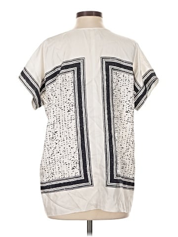 Vince. Short Sleeve Silk Top (view 2)