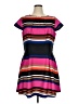 Elle Stripes Black Casual Dress Size XL - photo 1