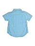 Crewcuts 100% Cotton Checkered-gingham Blue Short Sleeve Button-Down Shirt Size 2 - photo 2