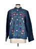 New Directions 100% Cotton Floral Blue Denim Jacket Size L - photo 1