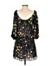 Parker 100% Polyester Print Black Cocktail Dress Size S - photo 2