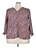Olivia Grey Pink 3/4 Sleeve Blouse Size 3X - photo 1